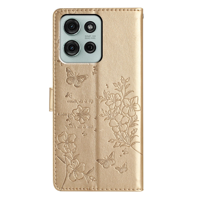 For Motorola Moto G75 5G Butterflies and Flowers Leather Phone Case