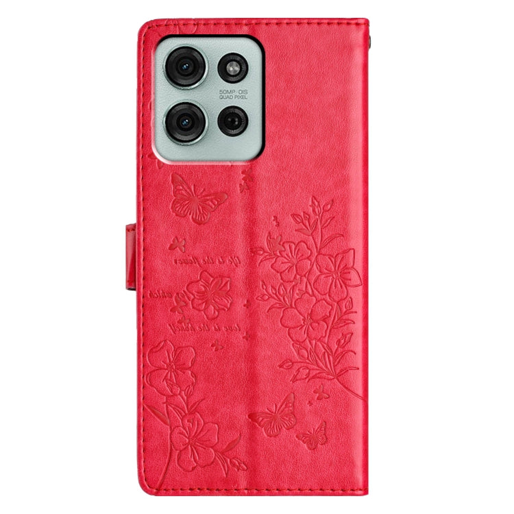 For Motorola Moto G75 5G Butterflies and Flowers Leather Phone Case