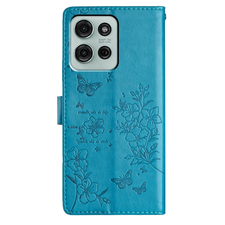 For Motorola Moto G75 5G Butterflies and Flowers Leather Phone Case