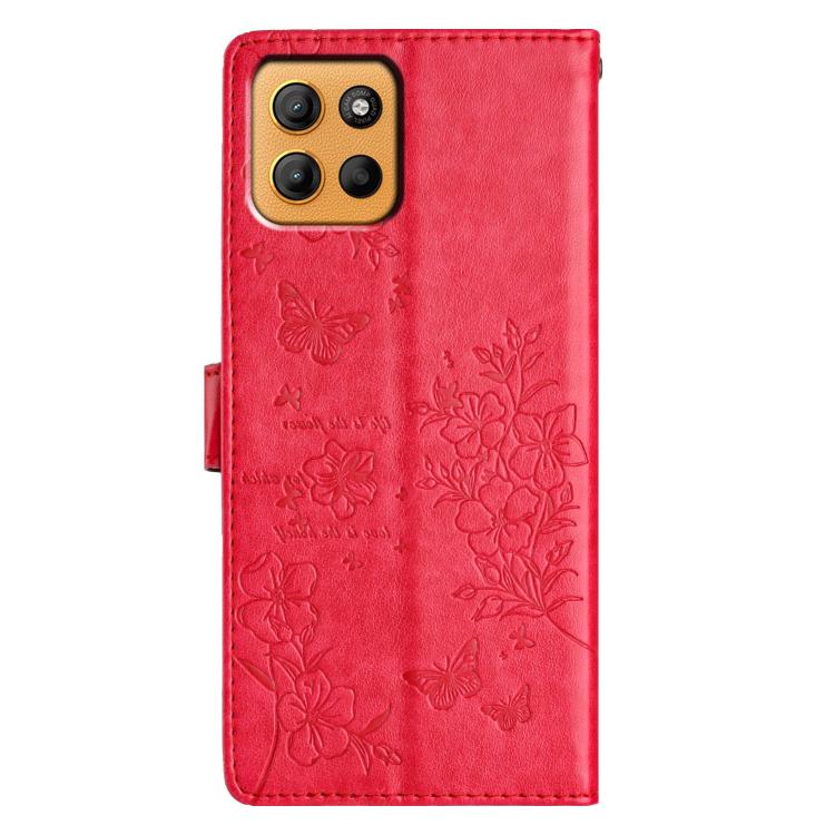 For Motorola Moto G15 Butterflies and Flowers Leather Phone Case