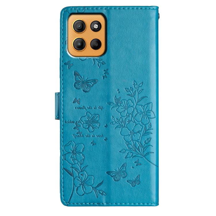 For Motorola Moto G15 Butterflies and Flowers Leather Phone Case