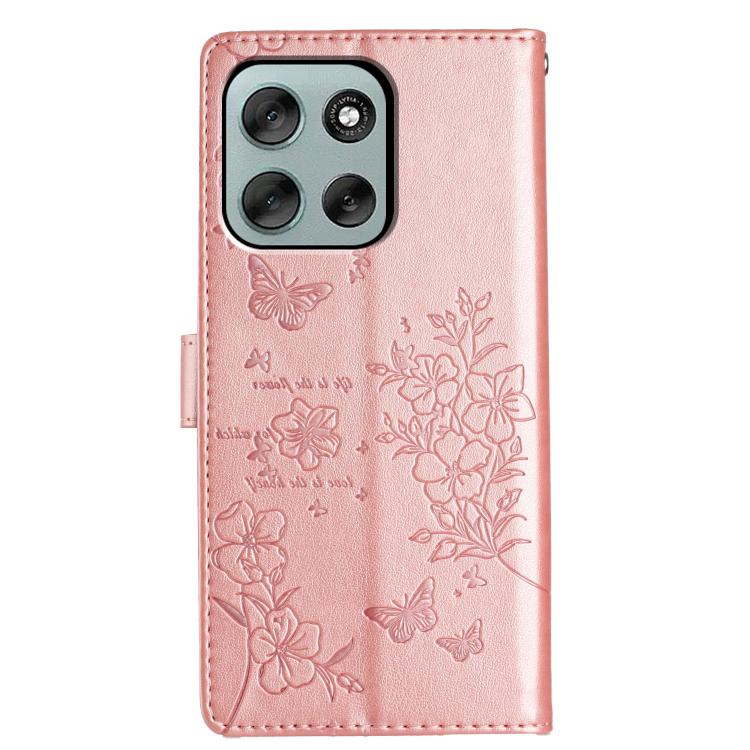 For Motorola Moto G56 5G Butterflies and Flowers Leather Phone Case