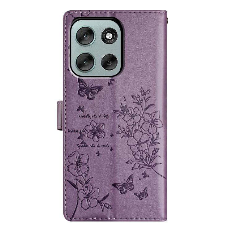 For Motorola Moto G56 5G Butterflies and Flowers Leather Phone Case