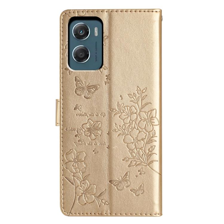 For Motorola Moto G06 4G Butterflies and Flowers Leather Phone Case