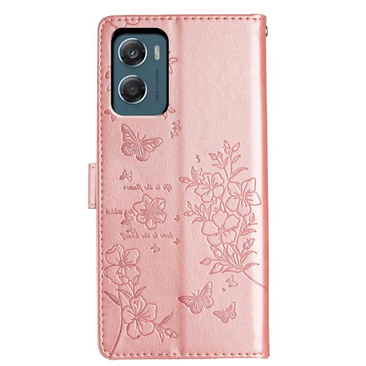 For Motorola Moto G06 4G Butterflies and Flowers Leather Phone Case