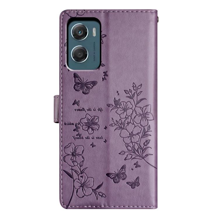 For Motorola Moto G06 4G Butterflies and Flowers Leather Phone Case