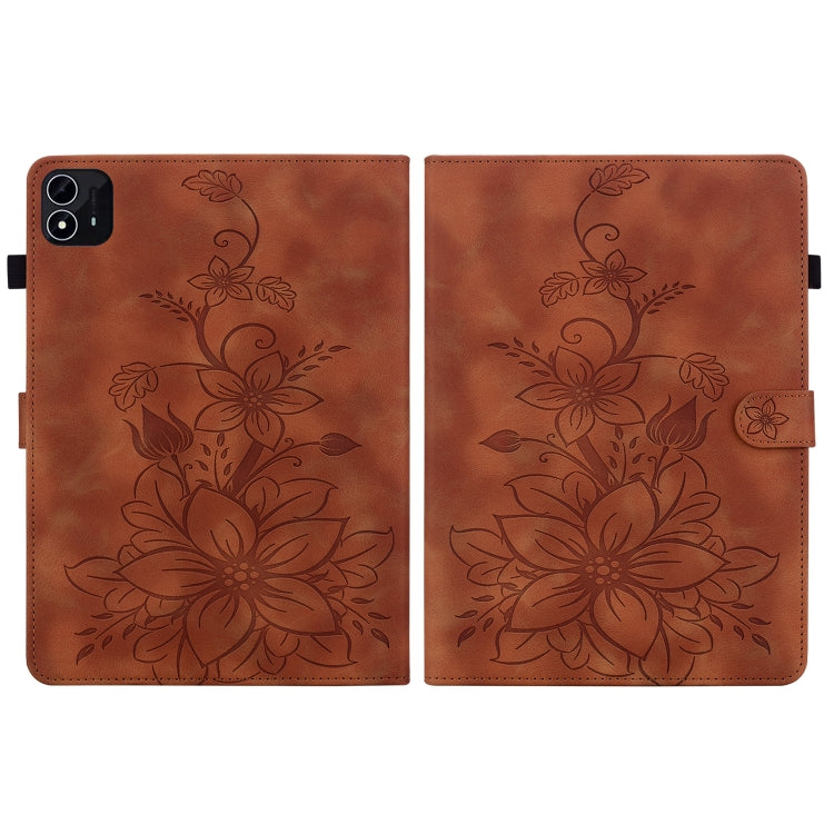 For itel Pad One 10.1 Lily Embossed Leather Tablet Case