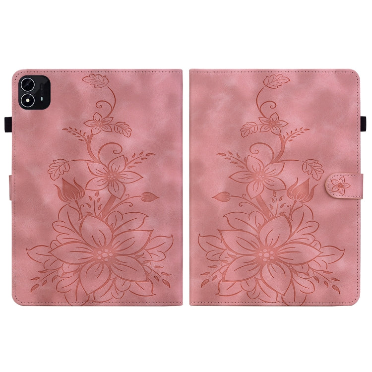 For itel Pad One 10.1 Lily Embossed Leather Tablet Case