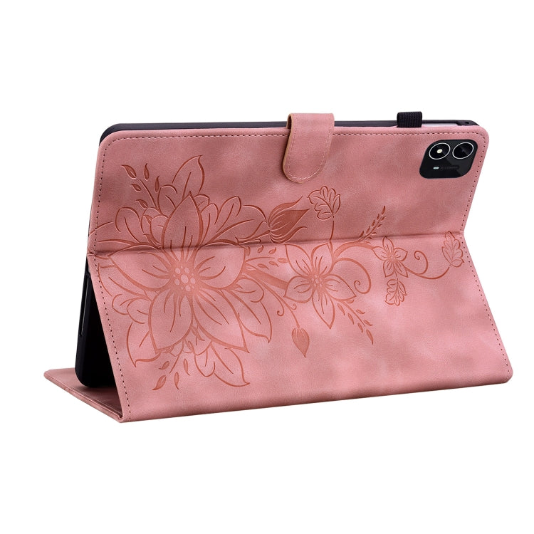 For itel Pad One 10.1 Lily Embossed Leather Tablet Case