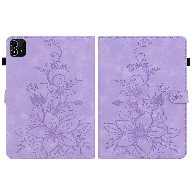 For itel Pad One 10.1 Lily Embossed Leather Tablet Case