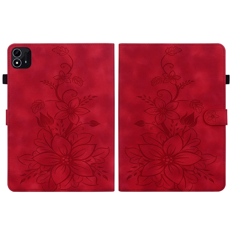 For itel Pad One 10.1 Lily Embossed Leather Tablet Case