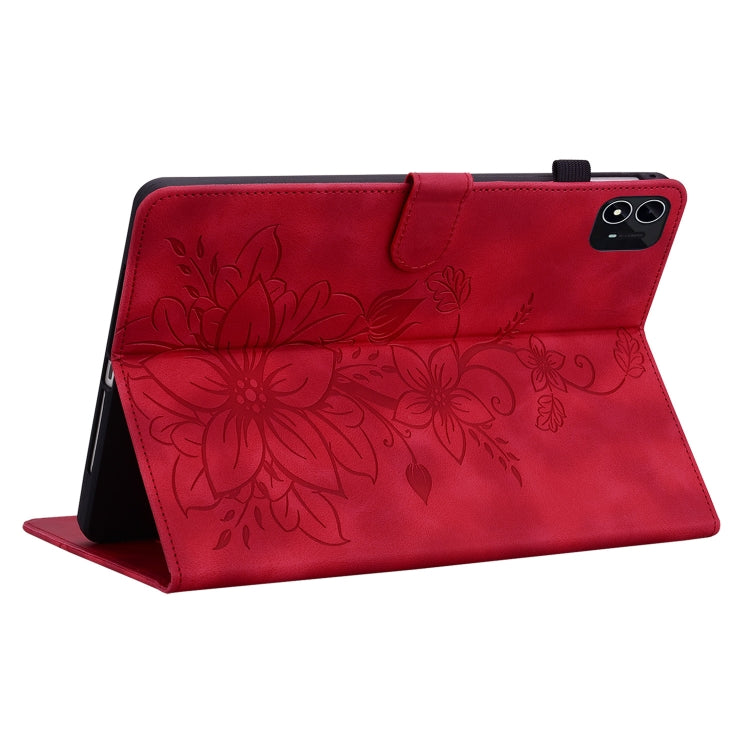 For itel Pad One 10.1 Lily Embossed Leather Tablet Case