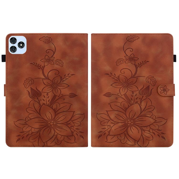 For itel VistaTab 30 Lily Embossed Leather Tablet Case