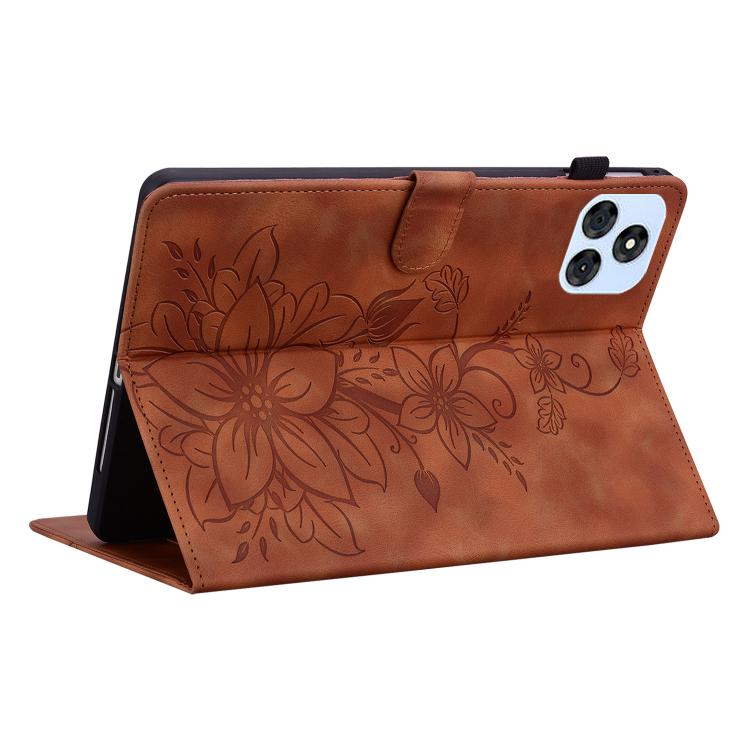 For itel VistaTab 30 Lily Embossed Leather Tablet Case