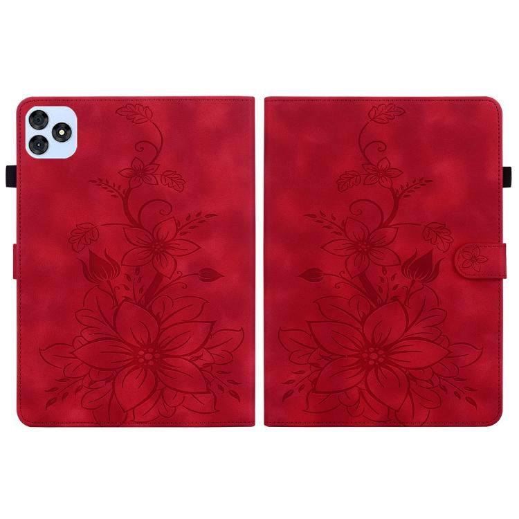 For itel VistaTab 30 Lily Embossed Leather Tablet Case
