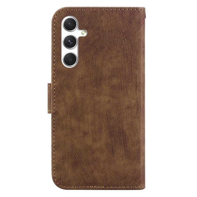 For Samsung Galaxy S25 5G Little Tiger Embossed Leather Phone Case