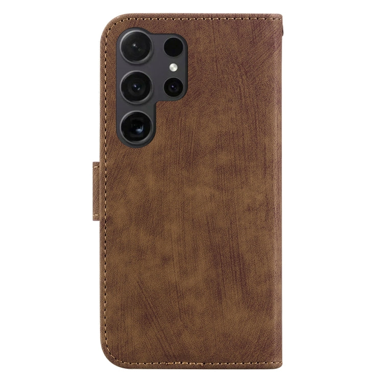 For Samsung Galaxy S25 Ultra 5G Little Tiger Embossed Leather Phone Case