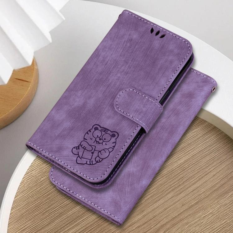 For Samsung Galaxy S26 Edge 5G Little Tiger Embossed Leather Phone Case