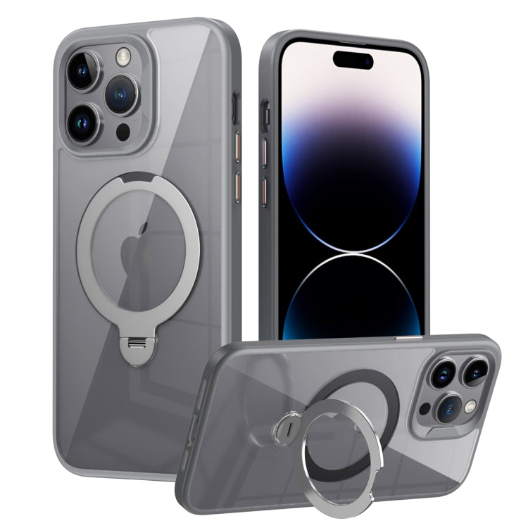 For iPhone 13 Pro Transparent MagSafe Magnetic Rotating Ring Holder Phone Case