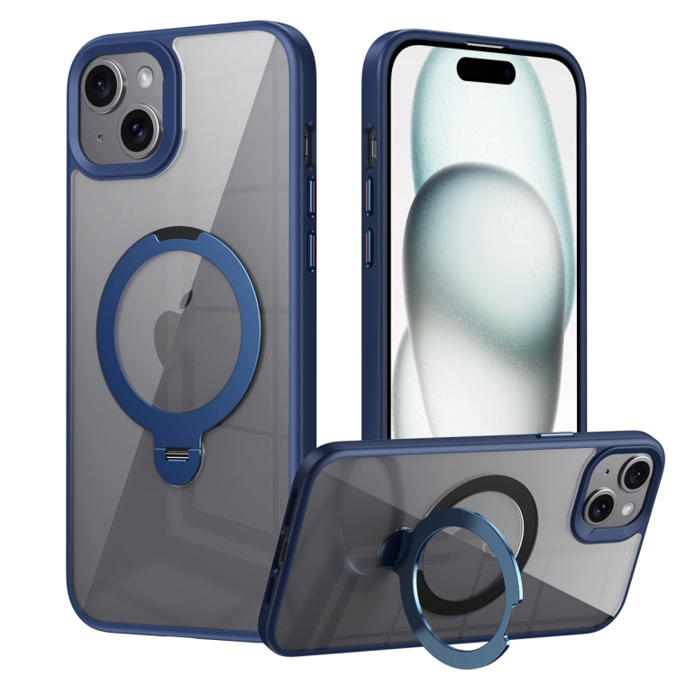 For iPhone 13 Transparent MagSafe Magnetic Rotating Ring Holder Phone Case