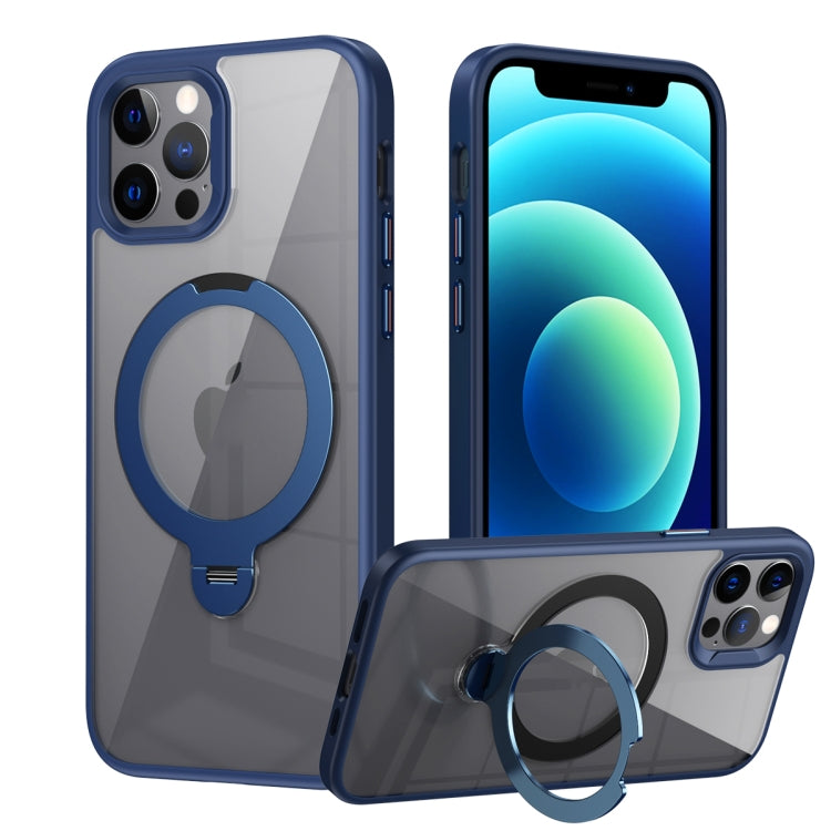 For iPhone 12 / 12 Pro Transparent MagSafe Magnetic Rotating Ring Holder Phone Case