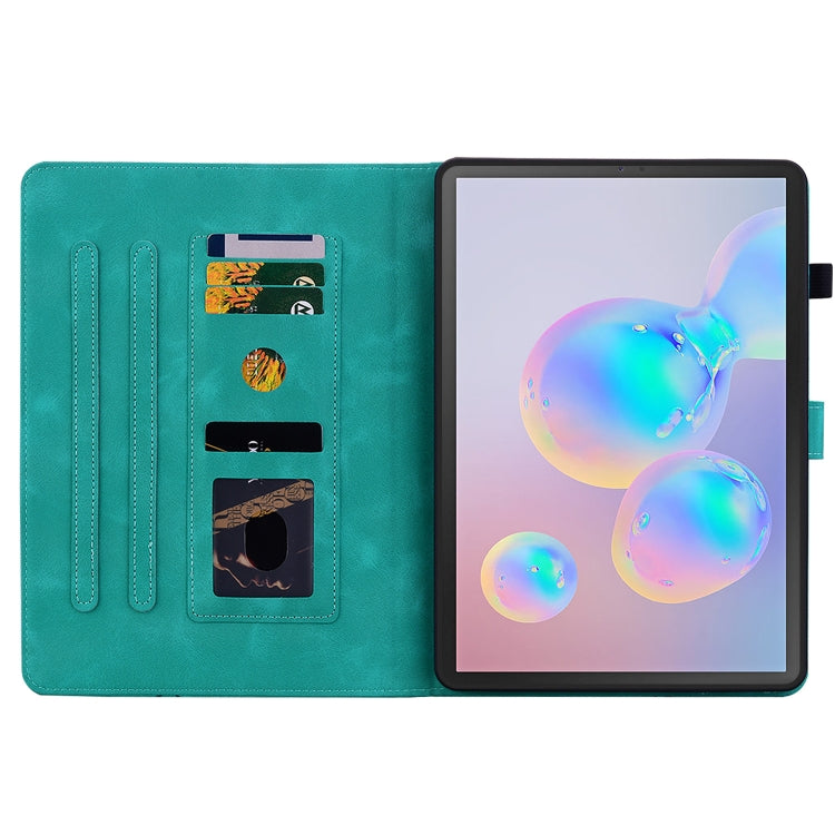 For Samsung Galaxy Tab S6 SM-T860 / SM-T865 Lily Embossed Leather Tablet Case with Pen