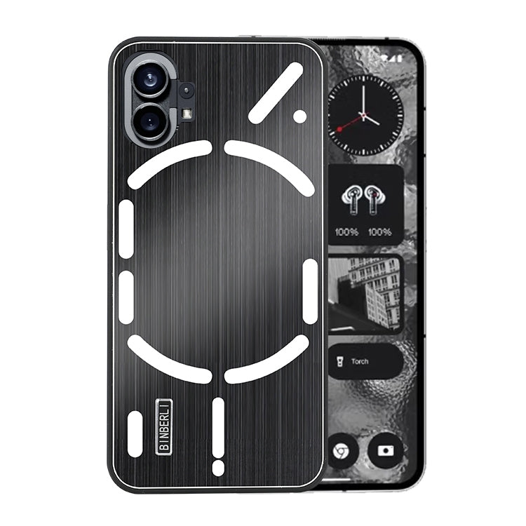 For Nothing Phone 1 PC Hybrid Aluminum Alloy Brushed Shockproof Phone Case