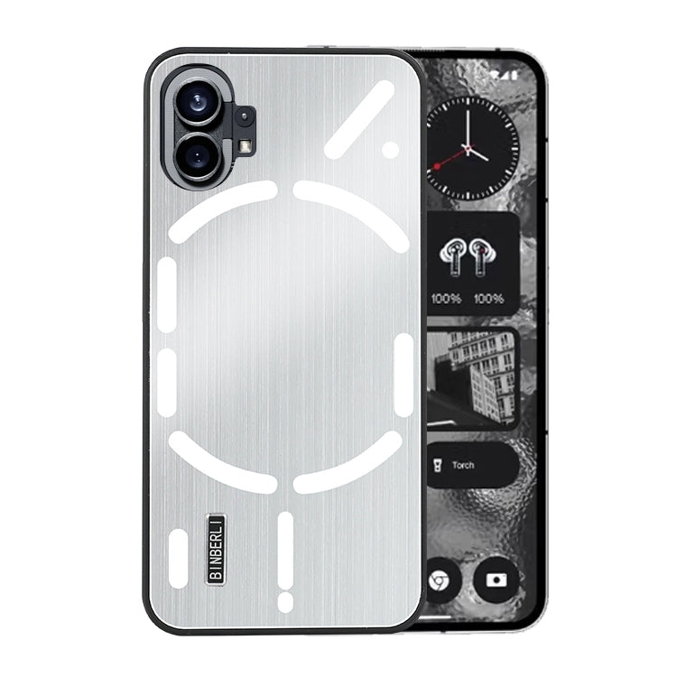 For Nothing Phone 1 PC Hybrid Aluminum Alloy Brushed Shockproof Phone Case