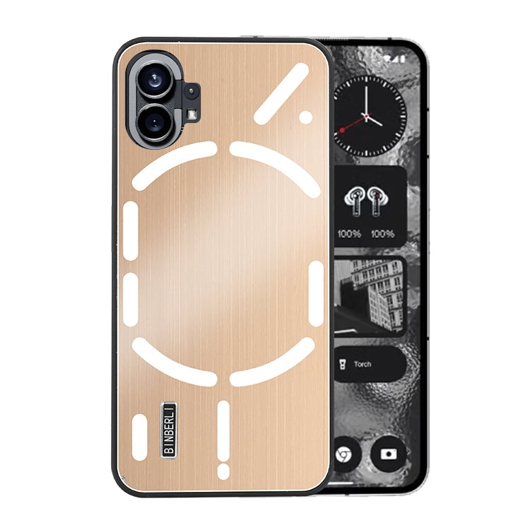 For Nothing Phone 1 PC Hybrid Aluminum Alloy Brushed Shockproof Phone Case