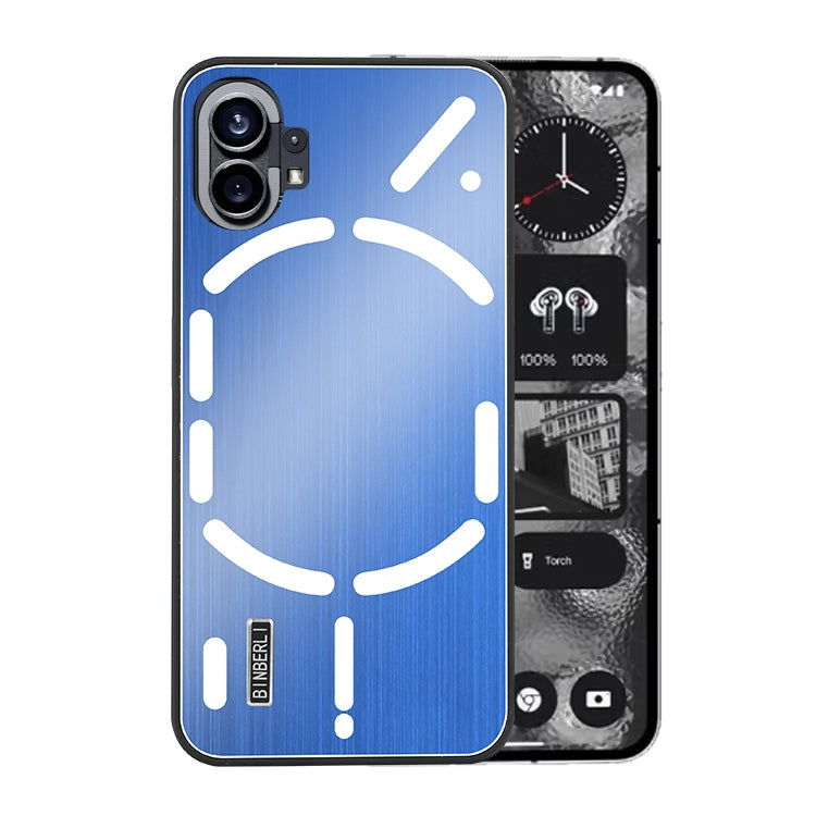 For Nothing Phone 1 PC Hybrid Aluminum Alloy Brushed Shockproof Phone Case