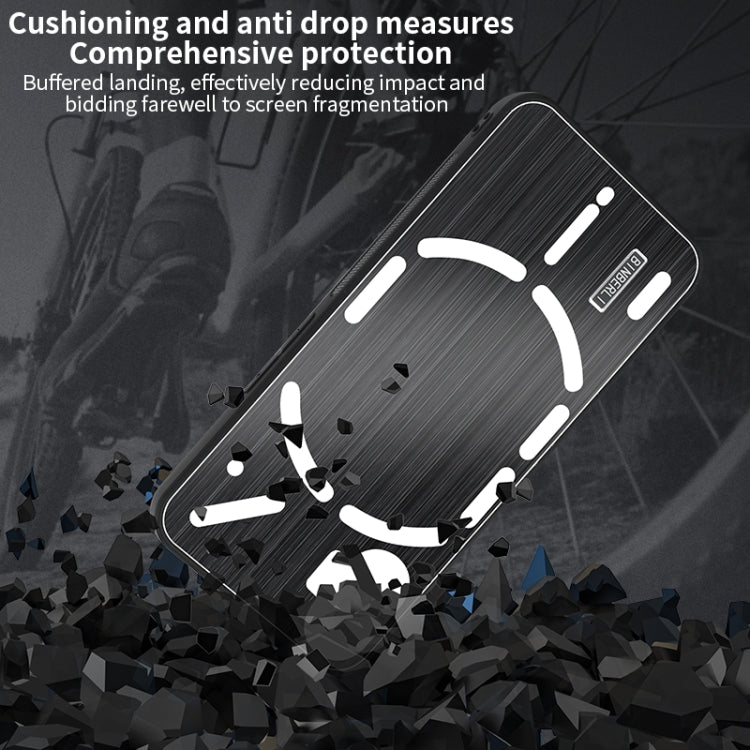 For Nothing Phone 1 PC Hybrid Aluminum Alloy Brushed Shockproof Phone Case