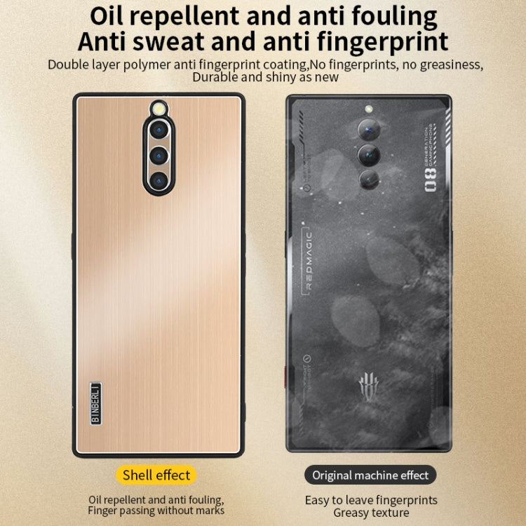For ZTE nubia Red Magic 8 Pro / 8 Pro+ PC Hybrid Aluminum Alloy Brushed Shockproof Phone Case
