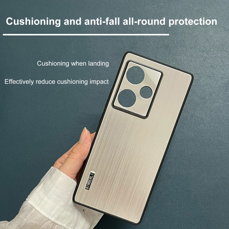 For ZTE nubia Z50 PC Hybrid Aluminum Alloy Brushed Shockproof Phone Case