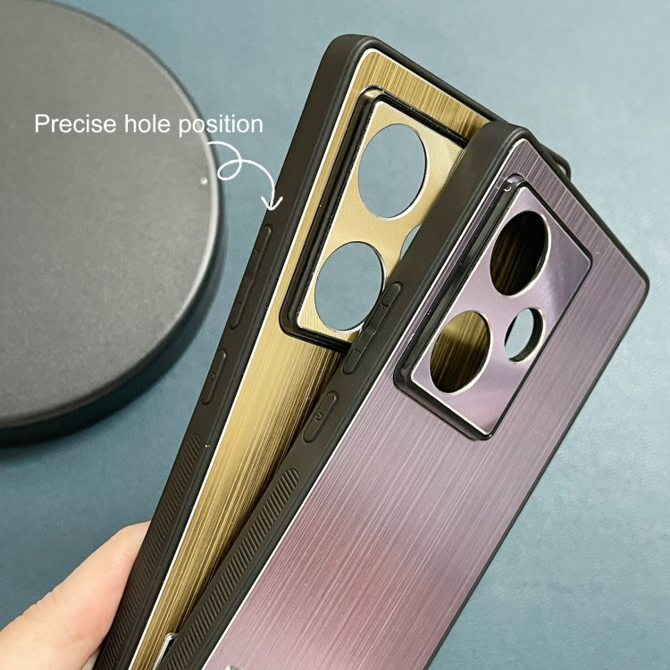For ZTE nubia Z70 Ultra PC Hybrid Aluminum Alloy Brushed Shockproof Phone Case