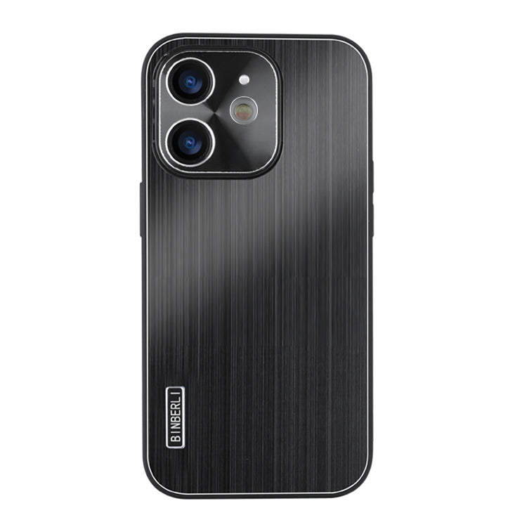 For iPhone 11 PC Hybrid Aluminum Alloy Brushed Shockproof Phone Case