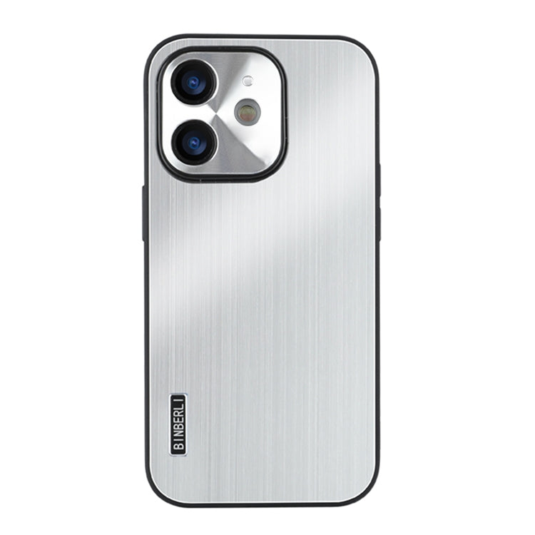 For iPhone 11 PC Hybrid Aluminum Alloy Brushed Shockproof Phone Case