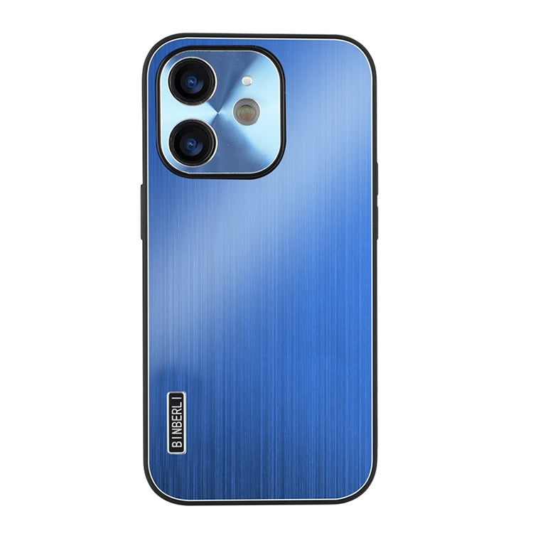 For iPhone 11 PC Hybrid Aluminum Alloy Brushed Shockproof Phone Case
