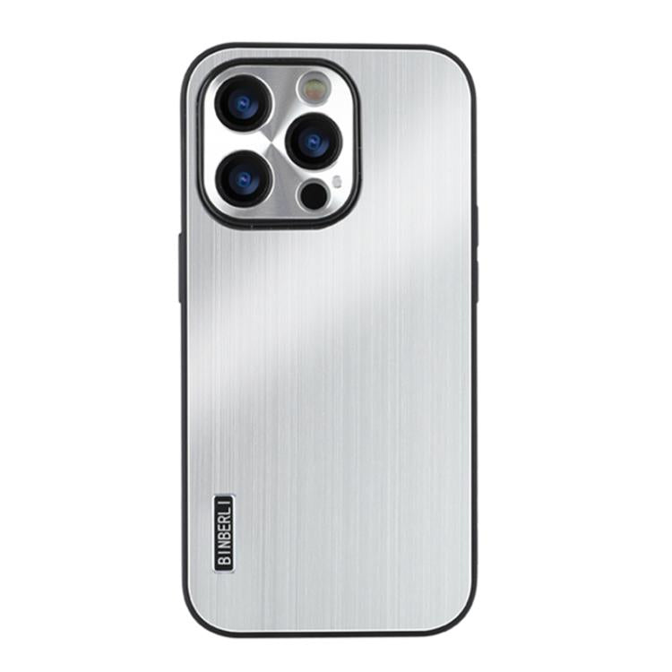 For iPhone 16 Pro PC Hybrid Aluminum Alloy Brushed Shockproof Phone Case