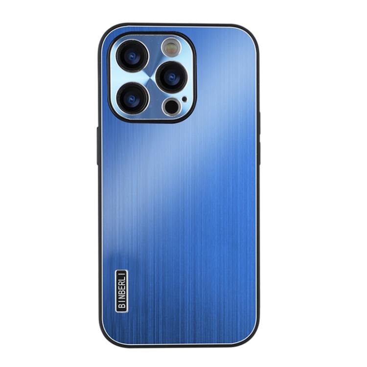 For iPhone 16 Pro Max PC Hybrid Aluminum Alloy Brushed Shockproof Phone Case