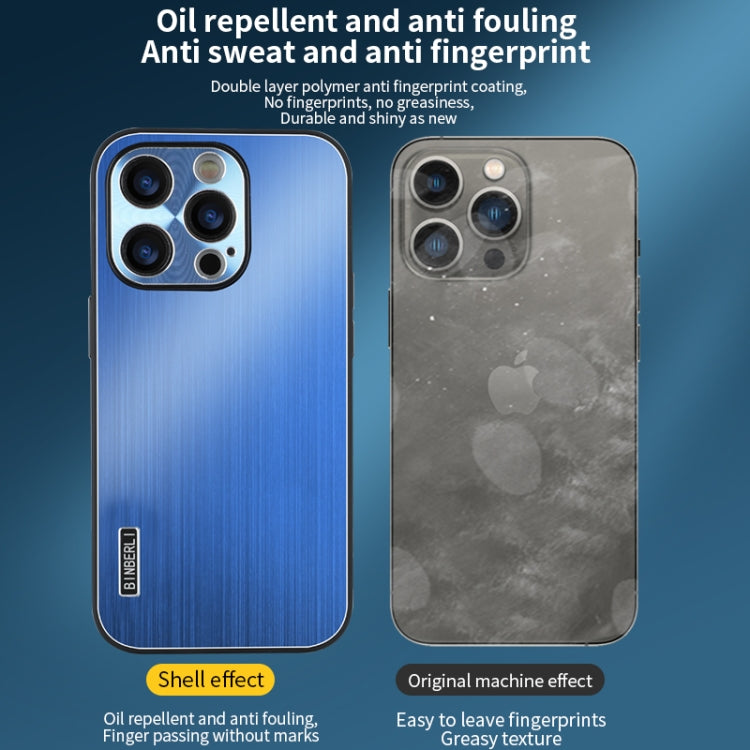 For iPhone 16 Plus PC Hybrid Aluminum Alloy Brushed Shockproof Phone Case