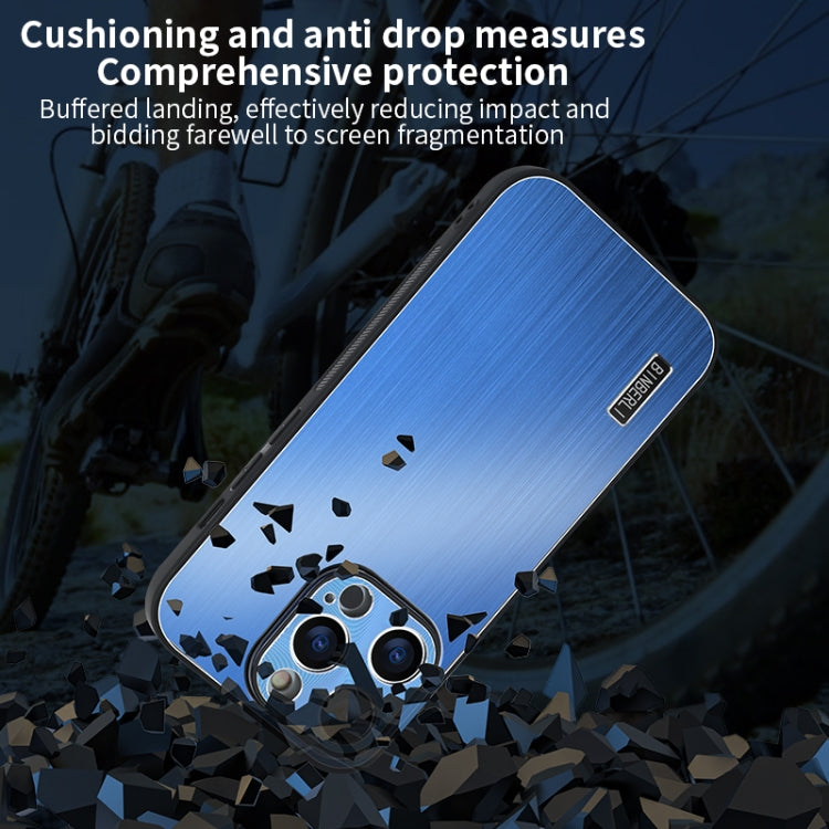 For iPhone 16 Plus PC Hybrid Aluminum Alloy Brushed Shockproof Phone Case