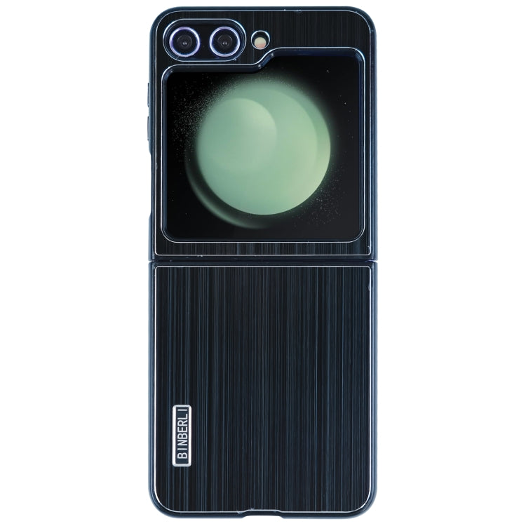 For Samsung Galaxy Z Flip5 PC Hybrid Aluminum Alloy Brushed Shockproof Phone Case