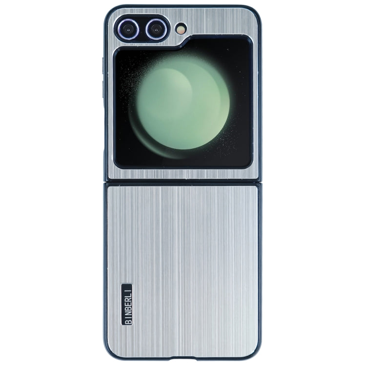 For Samsung Galaxy Z Flip5 PC Hybrid Aluminum Alloy Brushed Shockproof Phone Case