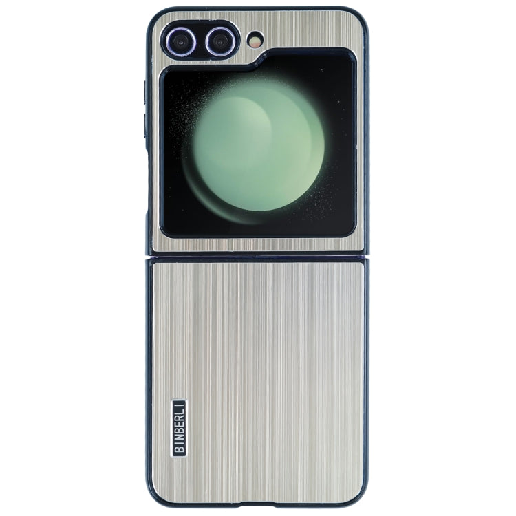 For Samsung Galaxy Z Flip6 / Flip7 FE PC Hybrid Aluminum Alloy Brushed Shockproof Phone Case