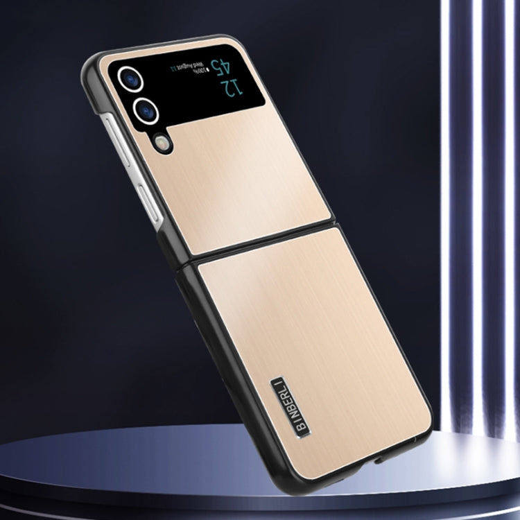 For Samsung Galaxy Z Flip3 PC Hybrid Aluminum Alloy Brushed Shockproof Phone Case
