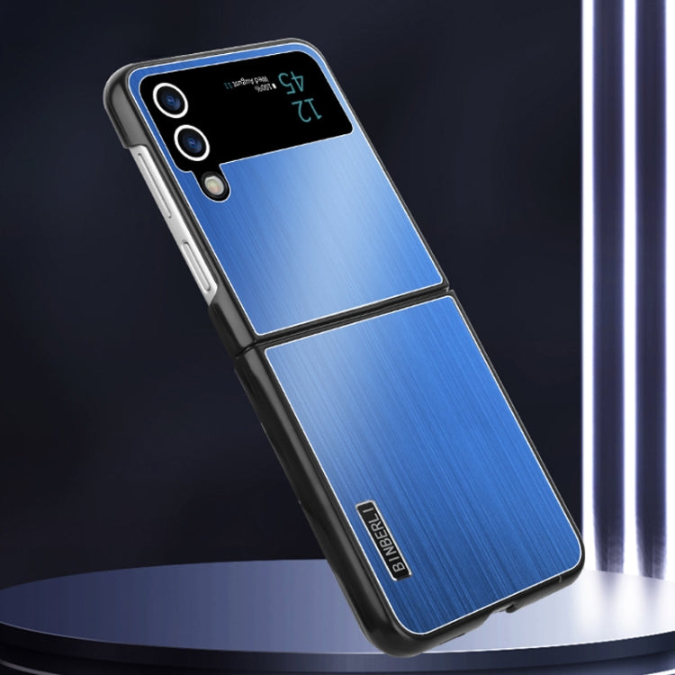 For Samsung Galaxy Z Flip3 PC Hybrid Aluminum Alloy Brushed Shockproof Phone Case