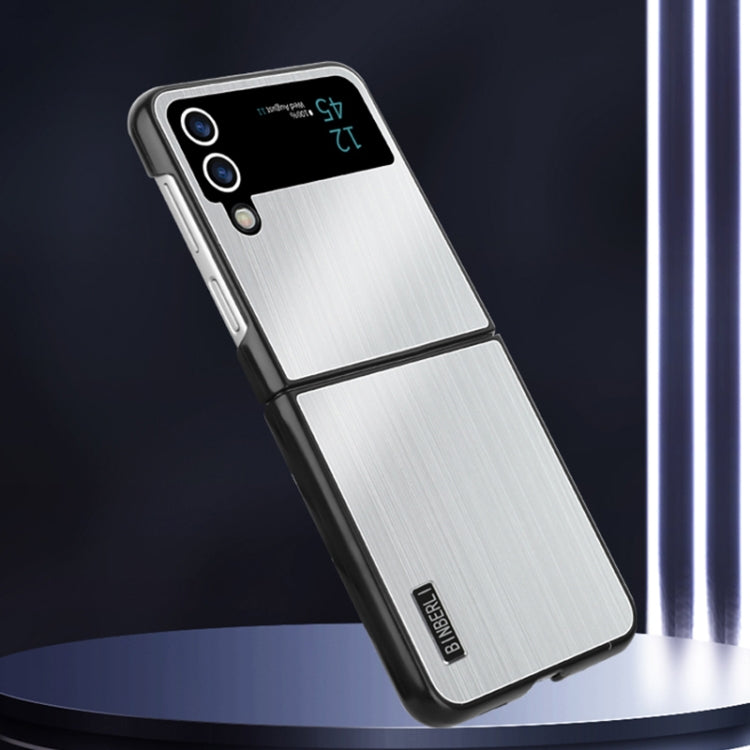 For Samsung Galaxy Z Flip4 PC Hybrid Aluminum Alloy Brushed Shockproof Phone Case