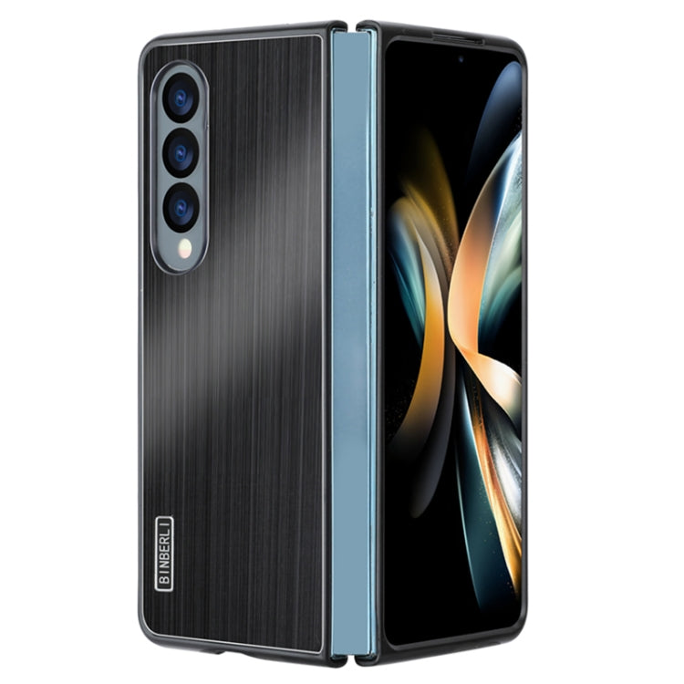 For Samsung Galaxy Z Fold4 PC Hybrid Aluminum Alloy Brushed Shockproof Phone Case