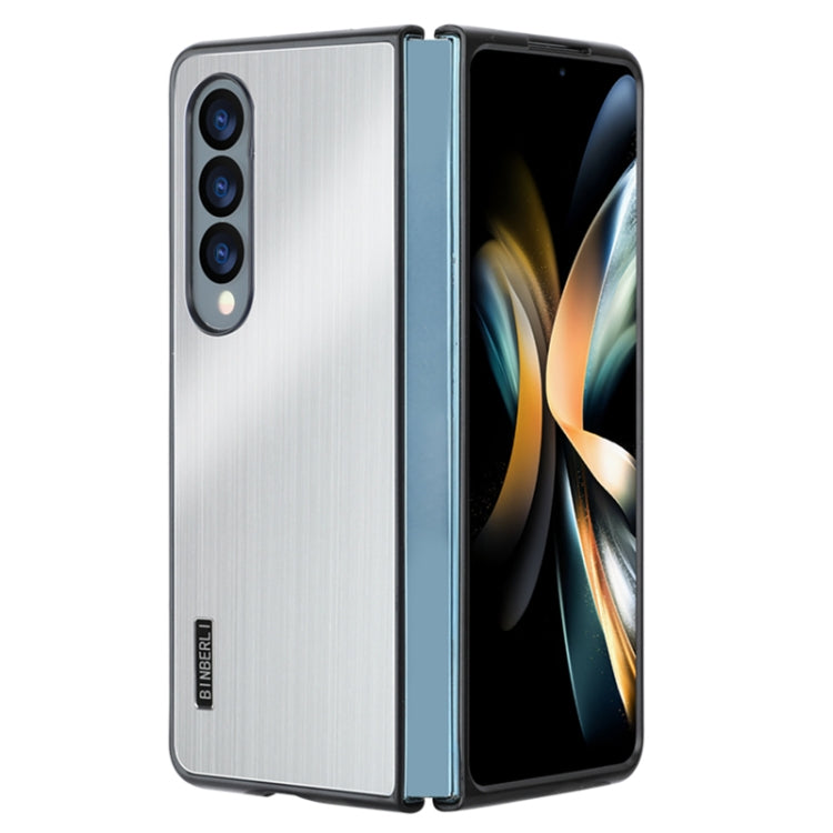 For Samsung Galaxy Z Fold4 PC Hybrid Aluminum Alloy Brushed Shockproof Phone Case