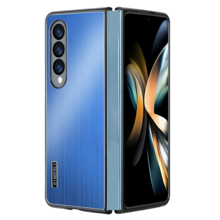 For Samsung Galaxy Z Fold4 PC Hybrid Aluminum Alloy Brushed Shockproof Phone Case